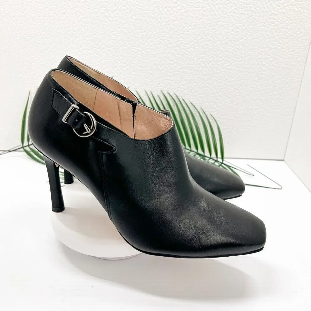 27 Edit Boots Womens Size 9.5W Penny Leather Square Toe Ankle Shoes - Picture 10 of 13